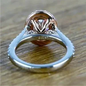 NEW Two-Tone 14k RoseGold/Sterling Silver Sim. Diamonds Ring