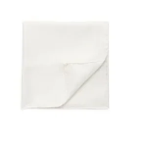 New VALENTINO Silk Pocket Square Scarf White