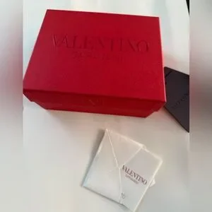 New VALENTINO Silk Pocket Square Scarf White
