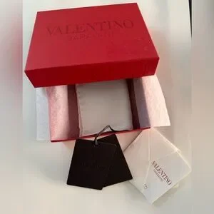 New VALENTINO Silk Pocket Square Scarf White
