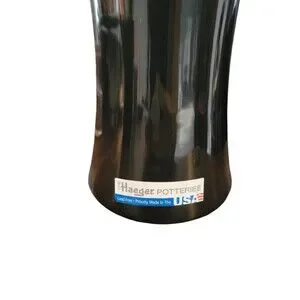 NEW Vintage 12" Haeger Glossy Black Vase Modernist Deco