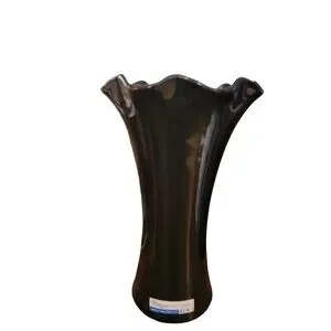 NEW Vintage 12" Haeger Glossy Black Vase Modernist Deco