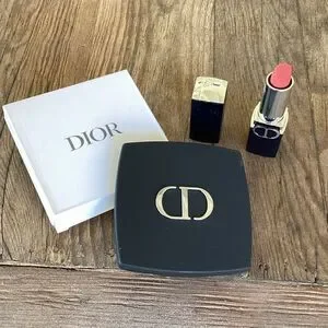 New W/ Box Christian Dior Makeup Compact Mirror & Mini Rouge Lipstick 772