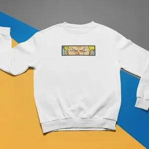 New- White&black Embroidered Anime Box Sweaters