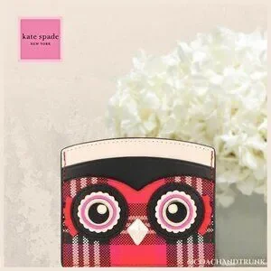 New With Tags KATE SPADE Blinx Owl Plaid Card Holder
