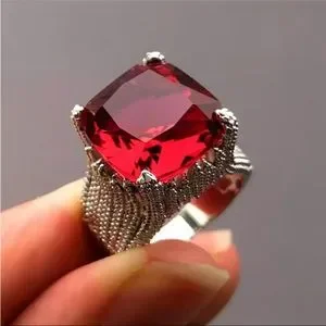 New Women’s 925 Silver Luxury Ruby Ring