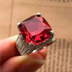 New Women’s 925 Silver Luxury Ruby Ring