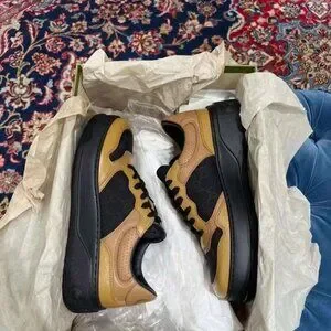 NIB Authentic Gucci Panelled Lace-up Sneakers Size 8.5 Yellow Black Walk