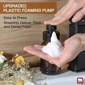 NIB Foaming Soap Dispenser Set Of 2 Amber Glass Bottles – 8.5 Fl Oz / 250ml