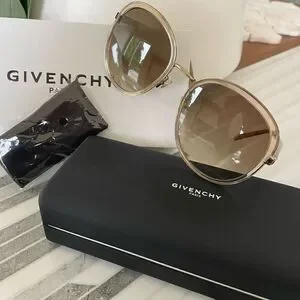 NIB Givenchy GV 7182/G/S Women's Gold Beige Sunglasses