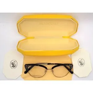 NIB - Swarovski Glitter Pale Gold Frame with case & cloth