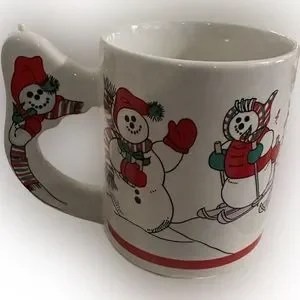 NIBVintage Holiday Snowman Mug/Cup CoffeeTea SoupTeacherGift HotCocoa Christmas
