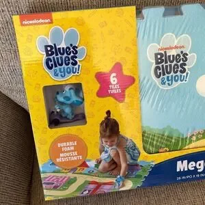 Nickelodeon Blue's Clues Megamat‎ 6-Tile Durable Foam Play Mat Kids 28x19" NEW