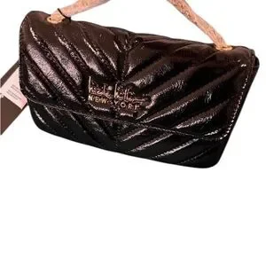 Nicole Miller Black Quilted Chain Bag Crossbody Purse Small Brand New