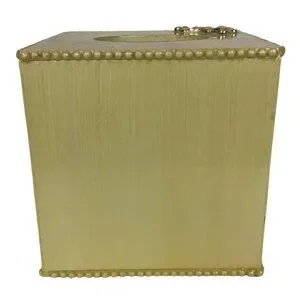 Nicole Miller New York Tissue Box Cover Delias Cream 3D Floral Applique Beads