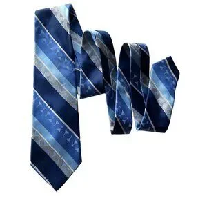 Nicole Miller NY Bartender All Silk Tie MARTINI Glass Blue Stripe Novelty 60"