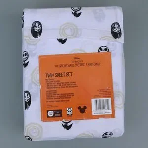 Nightmare Before Christmas Halloween Twin Sheet Set