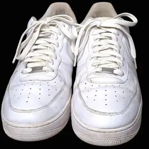 Nike Air Air Force 1 White Perforated Leather Sneakers Size Mens 13 47.5