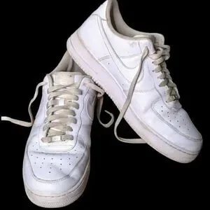 Nike Air Air Force 1 White Perforated Leather Sneakers Size Mens 13 47.5
