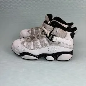 Nike Air Jordan 6 Rings Sneakers Size 12C Youth 323432-111 Reverse Oreo