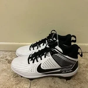 Nike Alpha Menace Strong Football Cleats Mens Sz 13 White Black IB2572-100 New
