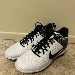 Nike Alpha Menace Strong Football Cleats Mens Sz 13 White Black IB2572-100 New