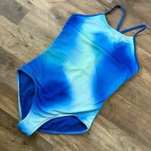 Nike Blue One Piece Swim Team Swimsuit preworn sz L (12-13 yrs)
