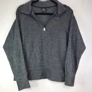 Nike Gray Therma-FIT 1/4 Zip Pullover Size Small Charcoal Heathered Training Top