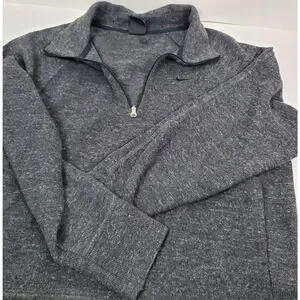 Nike Gray Therma-FIT 1/4 Zip Pullover Size Small Charcoal Heathered Training Top