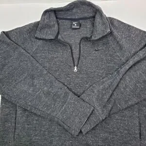 Nike Gray Therma-FIT 1/4 Zip Pullover Size Small Charcoal Heathered Training Top