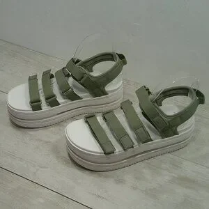 Nike Icon Classic Platform Light Army Green Sandals Size 11 - New In Box
