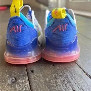Nike Kids Air Max Shoes - White Blue Yellow
