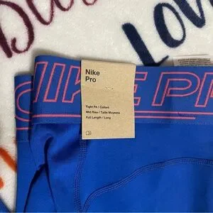 Nike Kids Royal Blue Leggings With Pink Accents