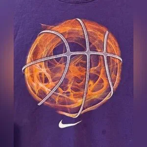 Nike Purple Long Sleeve Tee With Basketball Graphic