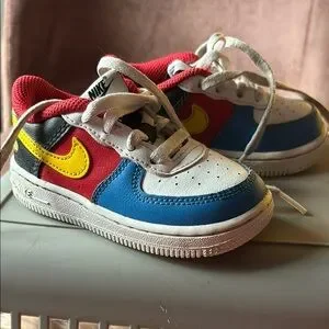 Nike Red and Blue Sneakers Classic Low-Top Custom UNO Design
