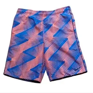 NIKE SIZE LARGE BLUE AND ORANGE ATHLETIC SHORTS