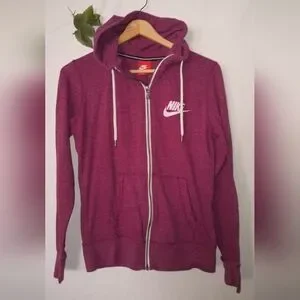 Nike Women's Maroon Full-Zip Hoodie Size Medium