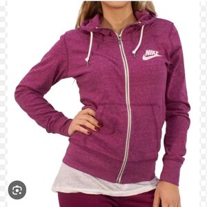 Nike Women's Maroon Full-Zip Hoodie Size Medium