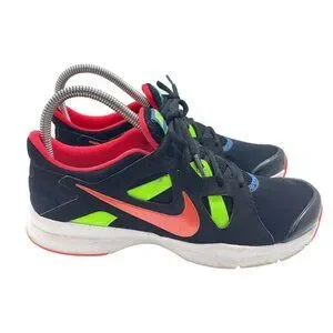 Nike Womens Sz 6.5 Training Shoes Black Green Red 599553-003 TR Running Athletic
