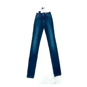 NINA ROSSI MID RISE CURVAD WAIST SUPER STRETCH JEANS.SIZE 16
