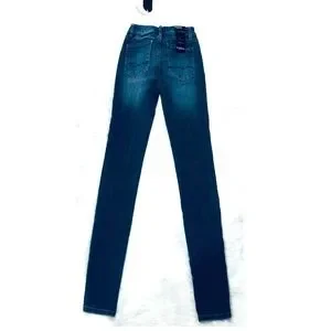 NINA ROSSI MID RISE CURVAD WAIST SUPER STRETCH JEANS.SIZE 16