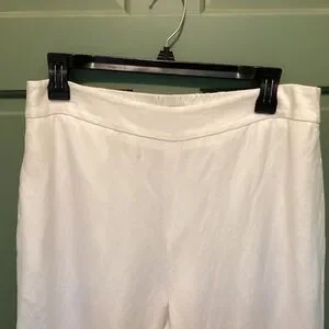 Nine West Women's Linen Blend Pants Size 8 Lined Wide-Leg Minimalistic Career