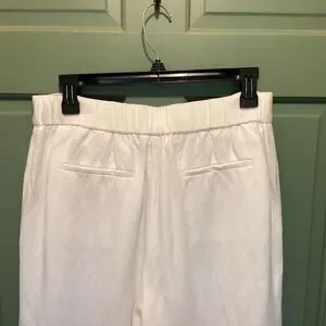 Nine West Women's Linen Blend Pants Size 8 Lined Wide-Leg Minimalistic Career