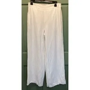 Nine West Women's Linen Blend Pants Size 8 Lined Wide-Leg Minimalistic Career