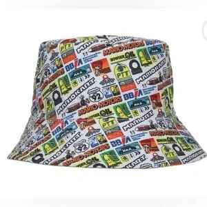 Nintendo Mario Kart Tan Bucket Hat Super Mario Hat Boys Hat Reversible Hat