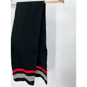 Nintendo Super Mario Bros 2019 Black Striped Polyester Scarf 26" Length Unisex