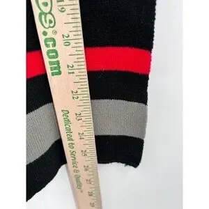 Nintendo Super Mario Bros 2019 Black Striped Polyester Scarf 26" Length Unisex