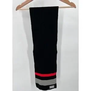 Nintendo Super Mario Bros 2019 Black Striped Polyester Scarf 26" Length Unisex