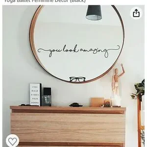 Nip Peel & Stick Mirror Sticker Affirmation You Look Amazing - Black script