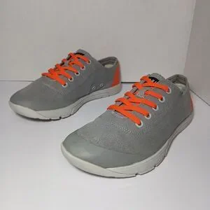 Nobull Canvas Trainer Men's Size 10 Women's 11.5 Workout Gym Shoes Grey Orange